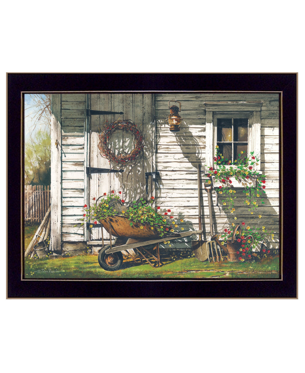 English Elm "spring Cleaning" Framed Wall Art by John Rossini Matte Black Wood Ready to Hang B06788661