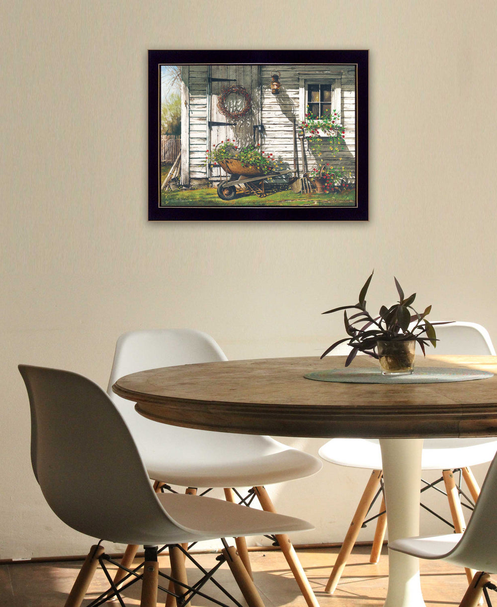 English Elm "spring Cleaning" Framed Wall Art by John Rossini Matte Black Wood Ready to Hang B06788661