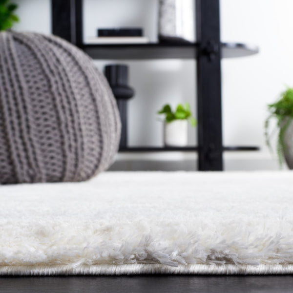 Safavieh Jasmine Shag 100 Power Loomed Shag & Flokati Rug Ivory / Light Grey 9' x 12'