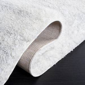 Safavieh Jasmine Shag 100 Power Loomed Shag & Flokati Rug Ivory / Light Grey 9' x 12'