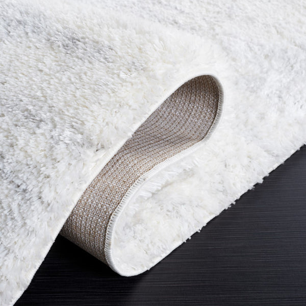 Safavieh Jasmine Shag 100 Power Loomed Shag & Flokati Rug Ivory / Light Grey 9' x 12'