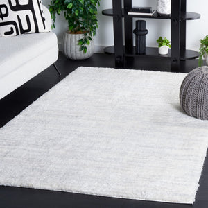 Safavieh Jasmine Shag 100 Power Loomed Shag & Flokati Rug Ivory / Light Grey 9' x 12'