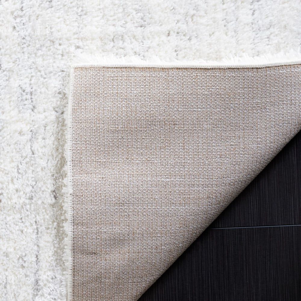 Safavieh Jasmine Shag 100 Power Loomed Shag & Flokati Rug Ivory / Light Grey 9' x 12'