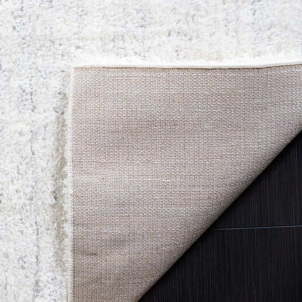 Safavieh Jasmine Shag 100 Power Loomed Shag & Flokati Rug Ivory / Light Grey 9' x 12'