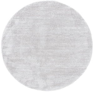 Safavieh Jasmine Shag 100 Power Loomed Shag & Flokati Rug Light Grey / Ivory 6'-7" x 6'-7" Round