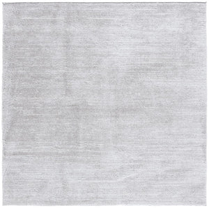 Safavieh Jasmine Shag 100 Power Loomed Shag & Flokati Rug Light Grey / Ivory 6'-7" x 6'-7" Square