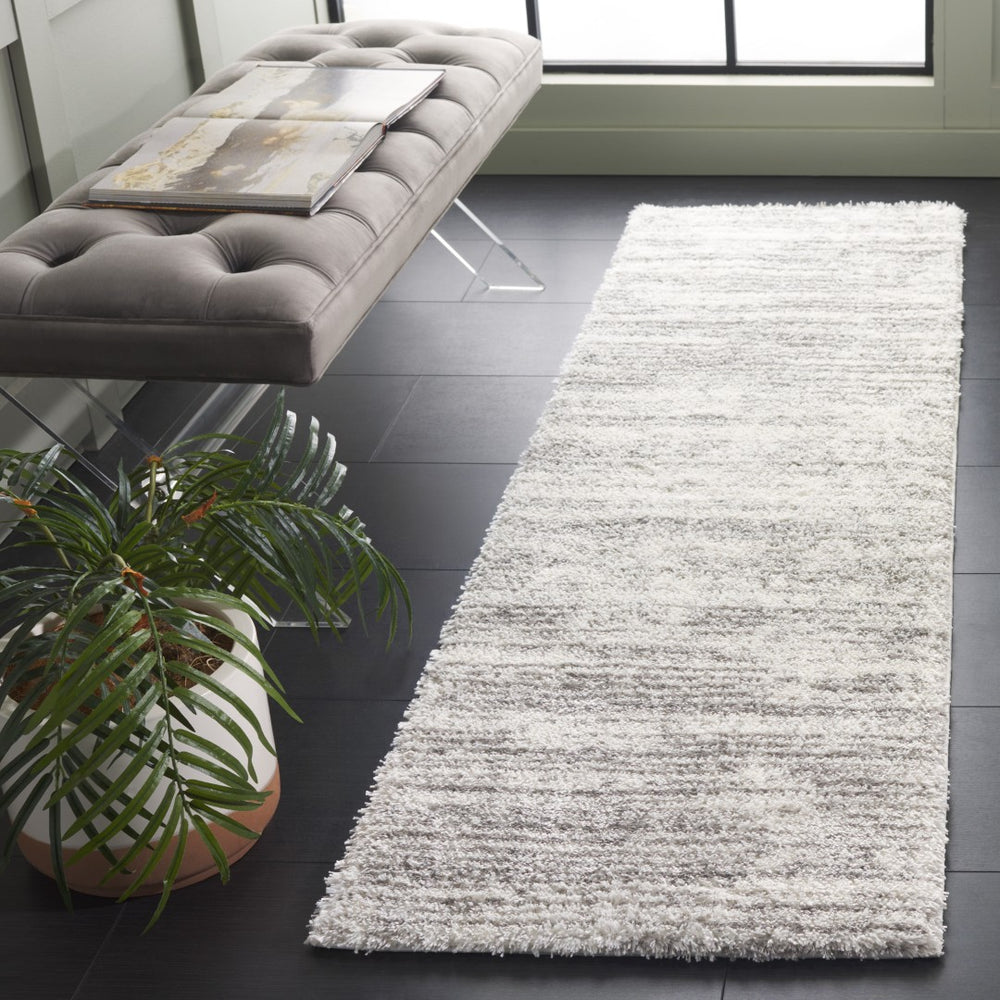 Safavieh Jasmine Shag Area Rug - Luxurious Plush Texture In Elegant Neutral Tones For Every Home Décor Grey ,Ivory Polyester Jsm100g-7