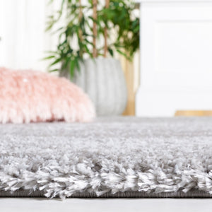 Safavieh Jasmine Shag 100 Power Loomed Shag & Flokati Rug Grey / Ivory 5'-3" x 7'-6"