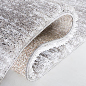 Safavieh Jasmine Shag 100 Power Loomed Shag & Flokati Rug Grey / Ivory 5'-3" x 7'-6"