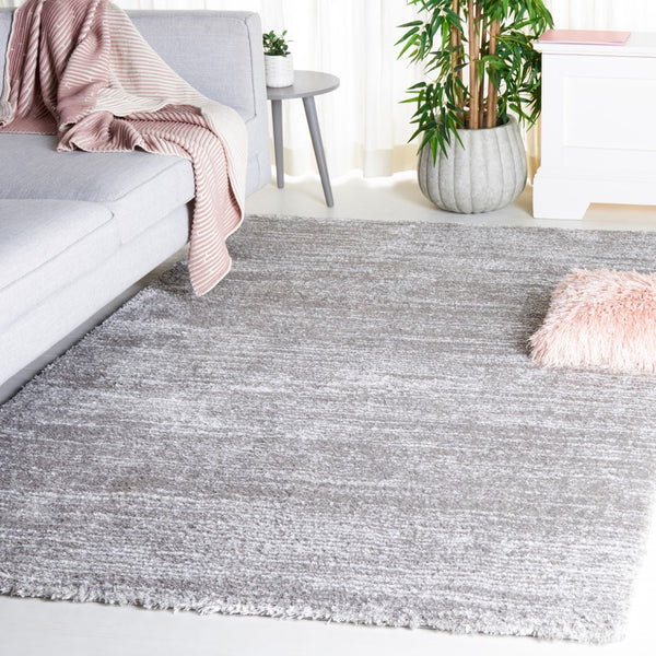 Safavieh Jasmine Shag 100 Power Loomed Shag & Flokati Rug Grey / Ivory 5'-3" x 7'-6"