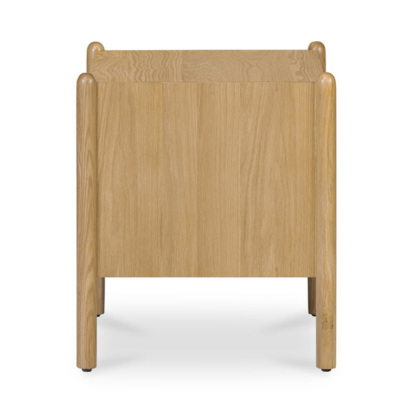 Moe's Home Billy Nightstand - Playful Oak Veneer Design With Unique Legs For Whimsical Bedroom Charm Natural Oak Veneer Over Mdf Frame,Solid Oak Leg And Handle Ju-1001-24