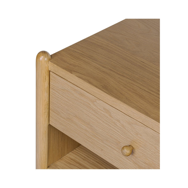 Moe's Home Billy Nightstand - Playful Oak Veneer Design With Unique Legs For Whimsical Bedroom Charm Natural Oak Veneer Over Mdf Frame,Solid Oak Leg And Handle Ju-1001-24