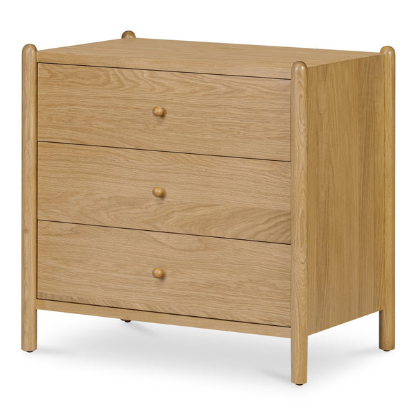 Moe's Home Billy Nightstand - Playful Oak Veneer Design With Unique Legs For Whimsical Bedroom Charm Natural Oak Veneer Over Mdf Frame,Solid Oak Leg And Handle Ju-1002-24