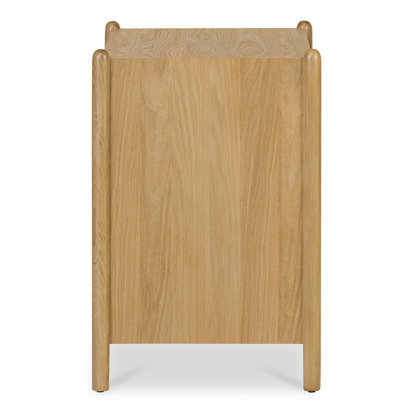 Moe's Home Billy Nightstand - Playful Oak Veneer Design With Unique Legs For Whimsical Bedroom Charm Natural Oak Veneer Over Mdf Frame,Solid Oak Leg And Handle Ju-1002-24