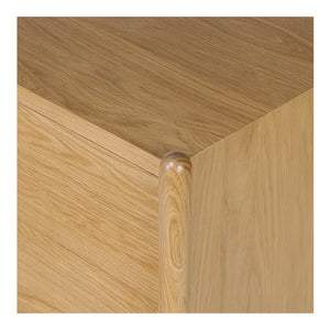 Moe's Home Billy Nightstand - Playful Oak Veneer Design With Unique Legs For Whimsical Bedroom Charm Natural Oak Veneer Over Mdf Frame,Solid Oak Leg And Handle Ju-1002-24