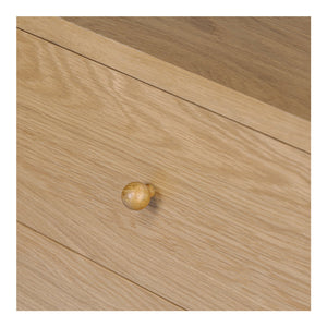 Moe's Home Billy Nightstand - Playful Oak Veneer Design With Unique Legs For Whimsical Bedroom Charm Natural Oak Veneer Over Mdf Frame,Solid Oak Leg And Handle Ju-1002-24