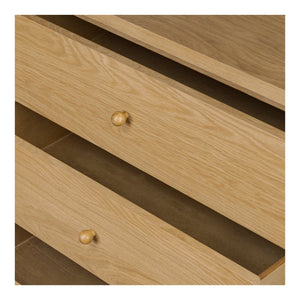 Moe's Home Billy Nightstand - Playful Oak Veneer Design With Unique Legs For Whimsical Bedroom Charm Natural Oak Veneer Over Mdf Frame,Solid Oak Leg And Handle Ju-1002-24