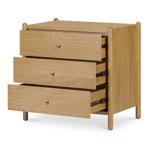 Moe's Home Billy Nightstand - Playful Oak Veneer Design With Unique Legs For Whimsical Bedroom Charm Natural Oak Veneer Over Mdf Frame,Solid Oak Leg And Handle Ju-1002-24