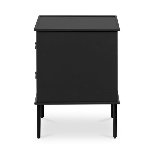 Moe's Home Reagan Nightstand - Elegant 3-drawer Design With Classic Knock-style Handles And Modern Craftsmanship Black Mdf & Acacia Top & Frame,Mdf Sides & Drawer Ju-1006-02