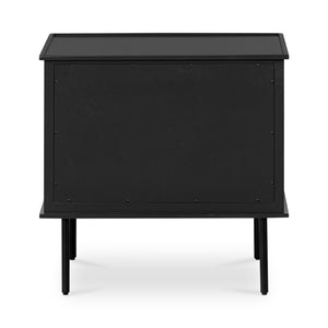 Moe's Home Reagan Nightstand - Elegant 3-drawer Design With Classic Knock-style Handles And Modern Craftsmanship Black Mdf & Acacia Top & Frame,Mdf Sides & Drawer Ju-1006-02