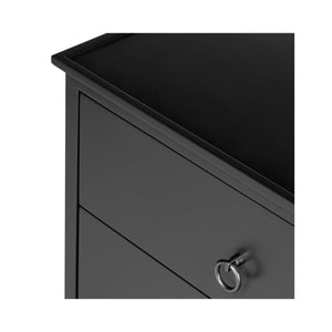 Moe's Home Reagan Nightstand - Elegant 3-drawer Design With Classic Knock-style Handles And Modern Craftsmanship Black Mdf & Acacia Top & Frame,Mdf Sides & Drawer Ju-1006-02