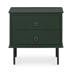 Moe's Home Reagan Nightstand - Elegant 3-drawer Design With Classic Knock-style Handles And Modern Craftsmanship Green Mdf & Acacia Top & Frame,Mdf Sides & Drawer Ju-1006-27