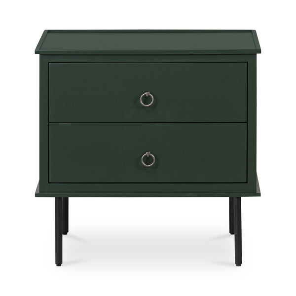 Moe's Home Reagan Nightstand - Elegant 3-drawer Design With Classic Knock-style Handles And Modern Craftsmanship Green Mdf & Acacia Top & Frame,Mdf Sides & Drawer Ju-1006-27