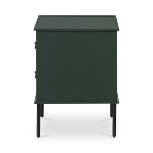 Moe's Home Reagan Nightstand - Elegant 3-drawer Design With Classic Knock-style Handles And Modern Craftsmanship Green Mdf & Acacia Top & Frame,Mdf Sides & Drawer Ju-1006-27
