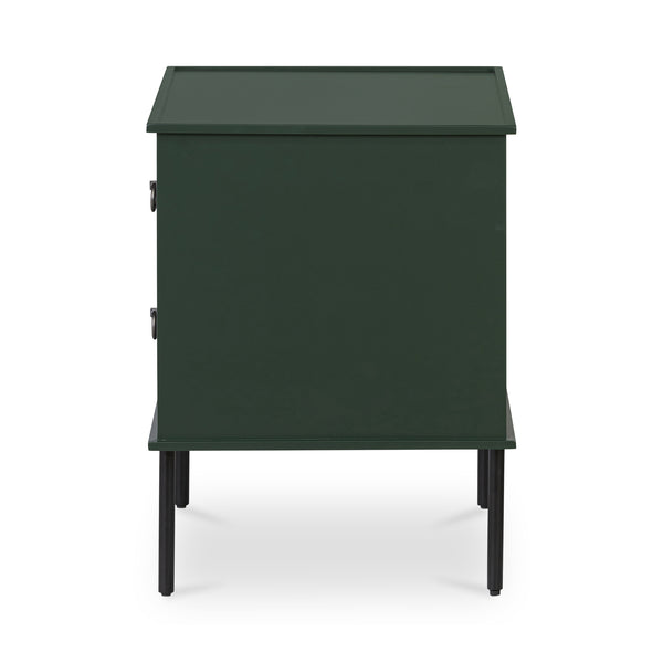 Moe's Home Reagan Nightstand - Elegant 3-drawer Design With Classic Knock-style Handles And Modern Craftsmanship Green Mdf & Acacia Top & Frame,Mdf Sides & Drawer Ju-1006-27