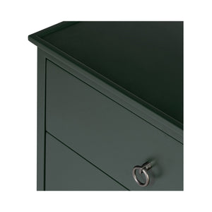 Moe's Home Reagan Nightstand - Elegant 3-drawer Design With Classic Knock-style Handles And Modern Craftsmanship Green Mdf & Acacia Top & Frame,Mdf Sides & Drawer Ju-1006-27