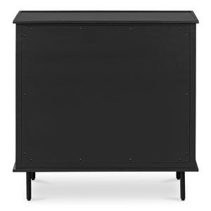Moe's Home Reagan Nightstand - Elegant 3-drawer Design With Classic Knock-style Handles And Modern Craftsmanship Black Mdf & Acacia Top & Frame,Mdf Sides & Drawer Ju-1007-02
