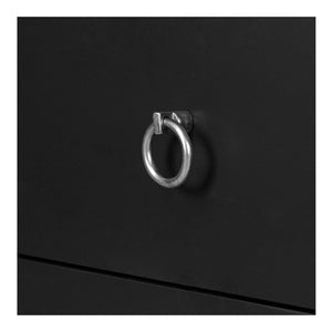 Moe's Home Reagan Nightstand - Elegant 3-drawer Design With Classic Knock-style Handles And Modern Craftsmanship Black Mdf & Acacia Top & Frame,Mdf Sides & Drawer Ju-1007-02