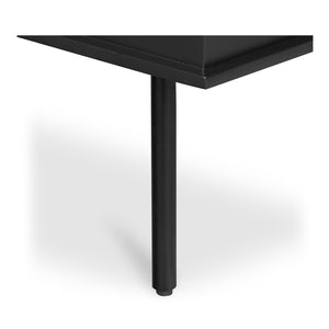 Moe's Home Reagan Nightstand - Elegant 3-drawer Design With Classic Knock-style Handles And Modern Craftsmanship Black Mdf & Acacia Top & Frame,Mdf Sides & Drawer Ju-1007-02