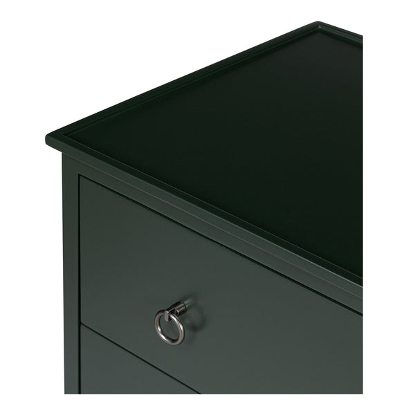 Moe's Home Reagan Nightstand - Elegant 3-drawer Design With Classic Knock-style Handles And Modern Craftsmanship Green Mdf & Acacia Top & Frame,Mdf Sides & Drawer Ju-1007-27