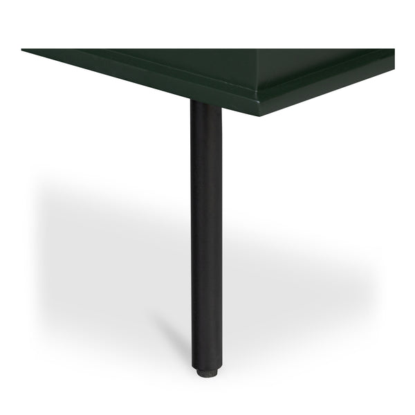 Moe's Home Reagan Nightstand - Elegant 3-drawer Design With Classic Knock-style Handles And Modern Craftsmanship Green Mdf & Acacia Top & Frame,Mdf Sides & Drawer Ju-1007-27