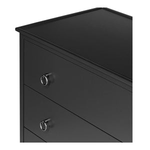 Moe's Home Reagan Dresser - Elegant 6-drawer Storage Solution With Traditional Knock-style Handles & Soft Close Black Mdf & Acacia Top & Frame,Mdf Sides & Drawer Ju-1008-02