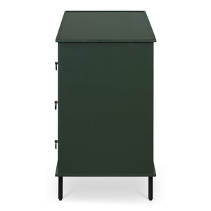 Moe's Home Reagan Dresser - Elegant 6-drawer Storage Solution With Traditional Knock-style Handles & Soft Close Green Mdf & Acacia Top & Frame,Mdf Sides & Drawer Ju-1008-27