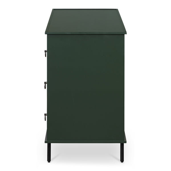 Moe's Home Reagan Dresser - Elegant 6-drawer Storage Solution With Traditional Knock-style Handles & Soft Close Green Mdf & Acacia Top & Frame,Mdf Sides & Drawer Ju-1008-27