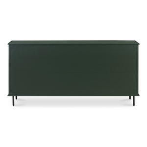 Moe's Home Reagan Dresser - Elegant 6-drawer Storage Solution With Traditional Knock-style Handles & Soft Close Green Mdf & Acacia Top & Frame,Mdf Sides & Drawer Ju-1008-27