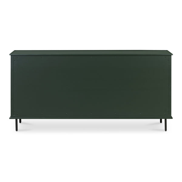 Moe's Home Reagan Dresser - Elegant 6-drawer Storage Solution With Traditional Knock-style Handles & Soft Close Green Mdf & Acacia Top & Frame,Mdf Sides & Drawer Ju-1008-27