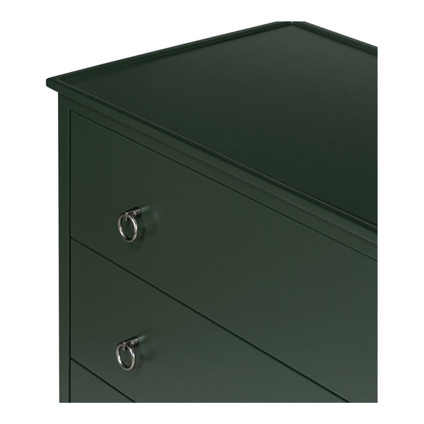 Moe's Home Reagan Dresser - Elegant 6-drawer Storage Solution With Traditional Knock-style Handles & Soft Close Green Mdf & Acacia Top & Frame,Mdf Sides & Drawer Ju-1008-27