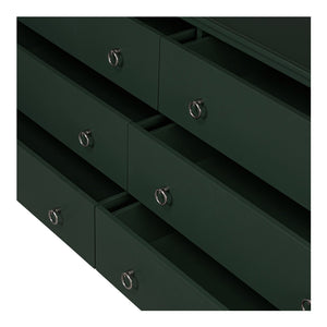 Moe's Home Reagan Dresser - Elegant 6-drawer Storage Solution With Traditional Knock-style Handles & Soft Close Green Mdf & Acacia Top & Frame,Mdf Sides & Drawer Ju-1008-27