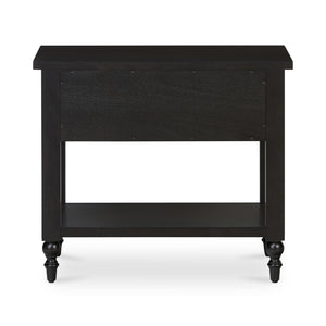 Moe's Home Katherine Nightstand - Elegant Acacia Wood Design With Ample Storage And Classic Brass Handle Charm Black Mdf With Acacia Veneer On Top,Sides,Shelf Panel,Drawer Front,Acacia Drawer Sides,Leg,Frame Ju-1009-02