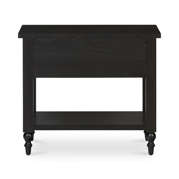 Moe's Home Katherine Nightstand - Elegant Acacia Wood Design With Ample Storage And Classic Brass Handle Charm Black Mdf With Acacia Veneer On Top,Sides,Shelf Panel,Drawer Front,Acacia Drawer Sides,Leg,Frame Ju-1009-02