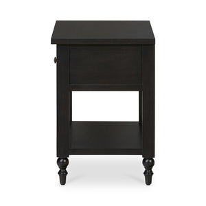 Moe's Home Katherine Nightstand - Elegant Acacia Wood Design With Ample Storage And Classic Brass Handle Charm Black Mdf With Acacia Veneer On Top,Sides,Shelf Panel,Drawer Front,Acacia Drawer Sides,Leg,Frame Ju-1009-02