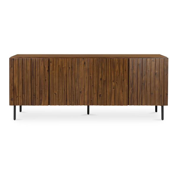 Moe's Home Lincoln Sideboard - Elegant Clinker Craftsmanship With Solid Acacia And Soft Close Doors For Your Home Brown Solid Acacia Door And Side,Acacia Veneer Over Mdf Ju-1010-03