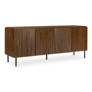 Moe's Home Lincoln Sideboard - Elegant Clinker Craftsmanship With Solid Acacia And Soft Close Doors For Your Home Brown Solid Acacia Door And Side,Acacia Veneer Over Mdf Ju-1010-03