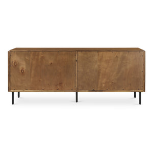 Moe's Home Lincoln Sideboard - Elegant Clinker Craftsmanship With Solid Acacia And Soft Close Doors For Your Home Brown Solid Acacia Door And Side,Acacia Veneer Over Mdf Ju-1010-03