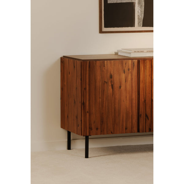 Moe's Home Lincoln Sideboard - Elegant Clinker Craftsmanship With Solid Acacia And Soft Close Doors For Your Home Brown Solid Acacia Door And Side,Acacia Veneer Over Mdf Ju-1010-03