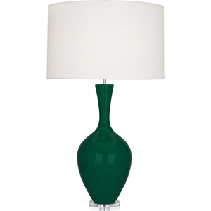 Robert Abbey Jungle Audrey Table Lamp Jungle Glazed Ceramic Fondine Fabric Shade